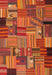 Contemporary Orange Patchwork Rug, con1666