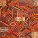 Square Contemporary Orange Patchwork Rug, con1668