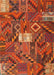 Contemporary Orange Patchwork Rug, con1668