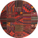 Square Machine Washable Contemporary Chestnut Brown Rug, wshcon1669