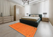 Contemporary Orange Red Modern Rug in a Bedroom, con166