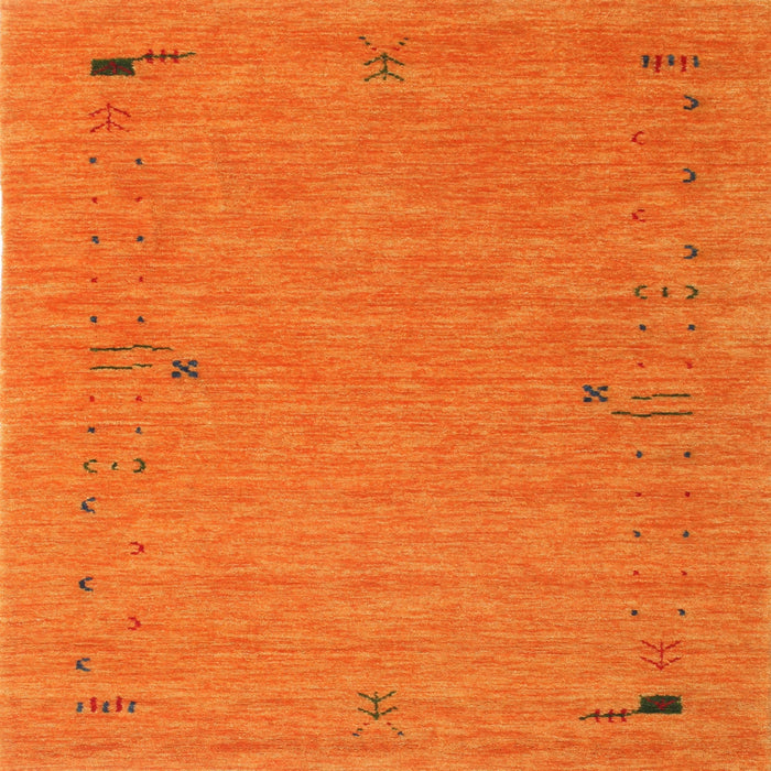 Sideview of Machine Washable Contemporary Orange Red Rug, wshcon166