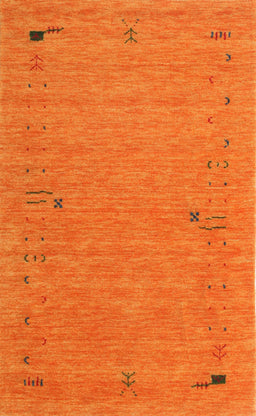 Contemporary Orange Red Modern Rug, con166