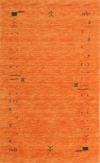 Machine Washable Contemporary Orange Red Rug, wshcon166