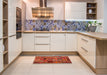 Machine Washable Contemporary Red Rug in a Kitchen, wshcon1670