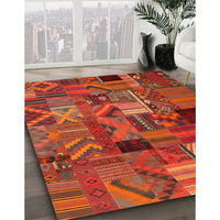 Contemporary Red Patchwork Rug, con1670