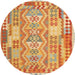 Square Machine Washable Contemporary Orange Rug, wshcon1672