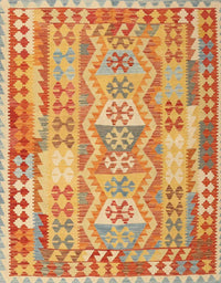 Machine Washable Contemporary Orange Rug, wshcon1672