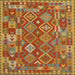 Square Contemporary Caramel Brown Oriental Rug, con1673