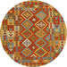 Square Machine Washable Contemporary Caramel Brown Rug, wshcon1673