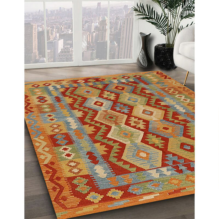 Machine Washable Contemporary Red Rug in a Family Room, wshcon1674