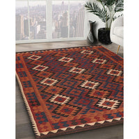 Contemporary Chestnut Brown Oriental Rug, con1675