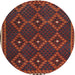 Square Machine Washable Contemporary Chestnut Brown Rug, wshcon1676