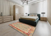 Machine Washable Contemporary Chocolate Brown Rug in a Bedroom, wshcon1677