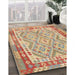 Contemporary Chocolate Brown Southwestern Rug in Family Room, con1677