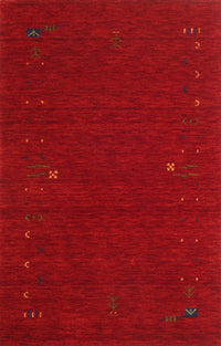 Machine Washable Contemporary Red Rug, wshcon167