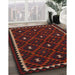 Contemporary Dark Brown Oriental Rug in Family Room, con1682