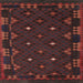 Square Contemporary Reddish Brown Southwestern Rug, con1685