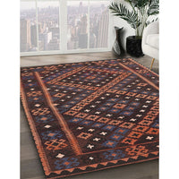 Contemporary Sienna Brown Southwestern Rug, con1686