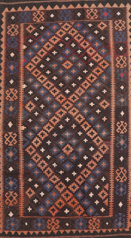 Contemporary Sienna Brown Southwestern Rug, con1686