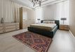 Contemporary Sienna Brown Southwestern Rug in a Bedroom, con1686