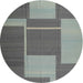 Square Machine Washable Contemporary Carbon Gray Rug, wshcon1687