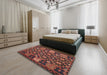 Contemporary Saffron Red Oriental Rug in a Bedroom, con1688