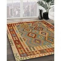 Contemporary Mahogany Brown Southwestern Rug, con1689