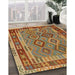 Contemporary Mahogany Brown Southwestern Rug in Family Room, con1689