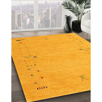 Contemporary Dark Orange Modern Rug, con168