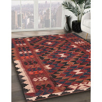 Contemporary Chestnut Brown Oriental Rug, con1690