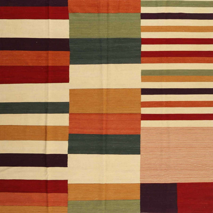 Square Contemporary Red Modern Rug, con1692