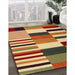 Contemporary Red Modern Rug in Family Room, con1692