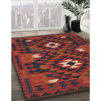 Contemporary Chestnut Brown Oriental Rug, con1694