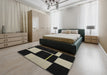 Contemporary Khaki Green Modern Rug in a Bedroom, con1699