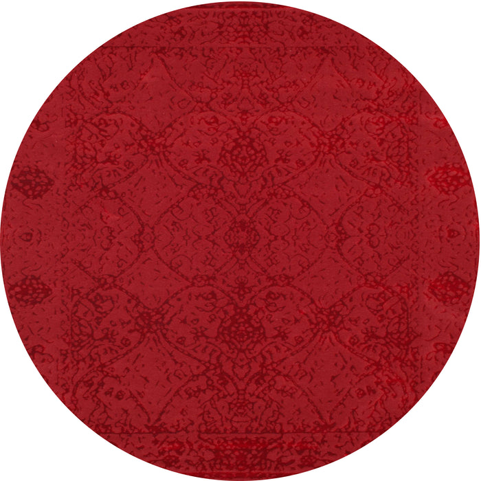 Square Machine Washable Contemporary Red Rug, wshcon169