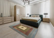 Machine Washable Contemporary Khaki Green Rug in a Bedroom, wshcon1701