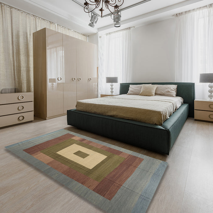 Machine Washable Contemporary Khaki Green Rug in a Bedroom, wshcon1701