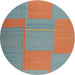 Sideview of Contemporary Cadet Blue Green Modern Rug, con1702