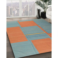 Contemporary Cadet Blue Green Modern Rug, con1702