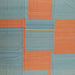 Sideview of Machine Washable Contemporary Cadet Blue Green Rug, wshcon1702