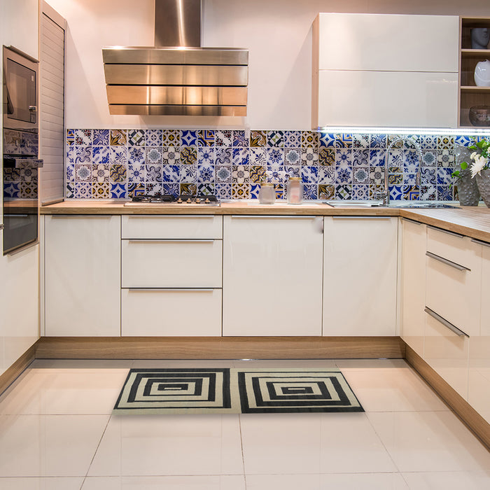 Machine Washable Contemporary Light French Beige Brown Rug in a Kitchen, wshcon1704