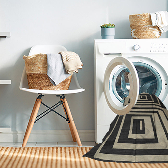 Machine Washable Contemporary Light French Beige Brown Rug in a Washing Machine, wshcon1704