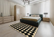 Contemporary Camel Brown Modern Rug in a Bedroom, con1706