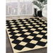 Contemporary Camel Brown Modern Rug in Family Room, con1706