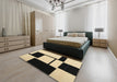 Machine Washable Contemporary Mocha Brown Rug in a Bedroom, wshcon1707