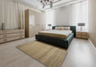 Machine Washable Contemporary Brass Green Rug in a Bedroom, wshcon1708