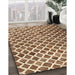 Contemporary Saddle Brown Modern Rug in Family Room, con1711