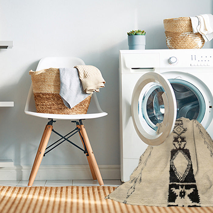 Machine Washable Contemporary Khaki Gold Rug in a Washing Machine, wshcon1712