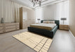 Machine Washable Contemporary Brown Rug in a Bedroom, wshcon1713